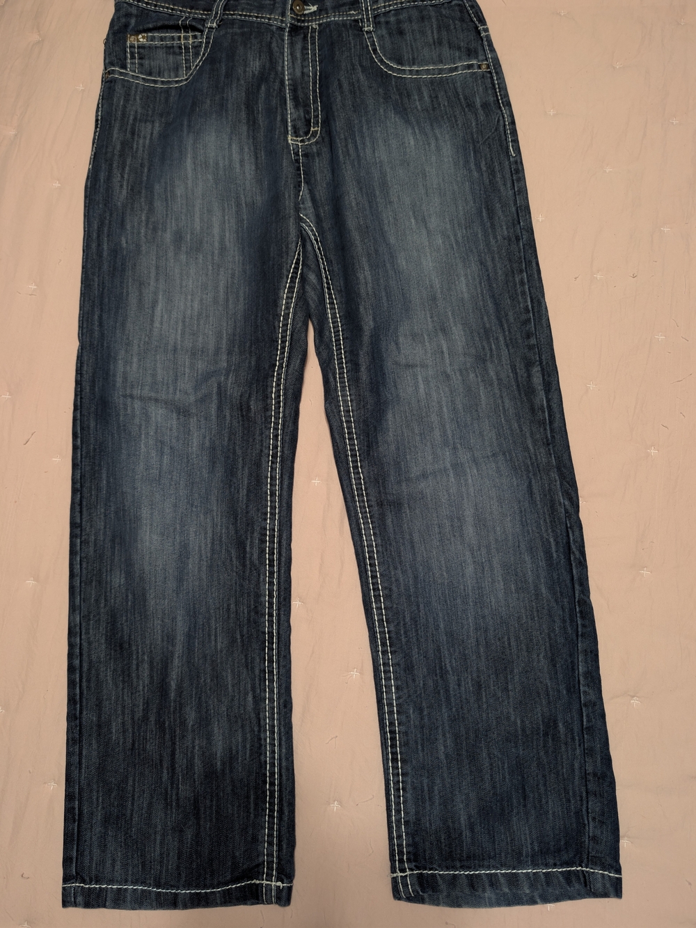 Vintage Y2K Mens Southpole Wide-Leg Flared Jeans in Dark Blue
